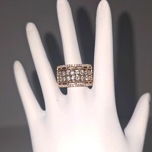 ✅14K ROSE GOLD DIAMOND MULTI-ROW ANNIVERSARY ETERNITY WEDDING BAND, 1.54ct, SZ 7